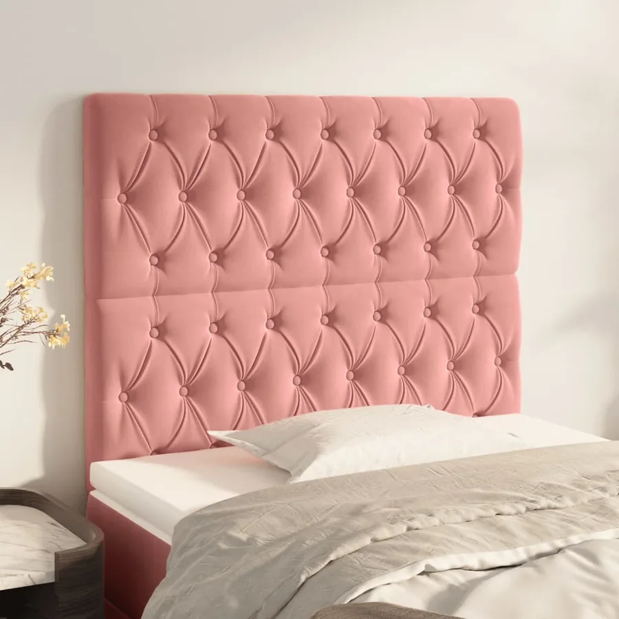 Tête de lit Rose 100x7x118/128 cm Velours