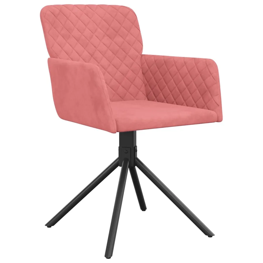 Chaises pivotantes à manger lot de 2 Rose Velours - 3