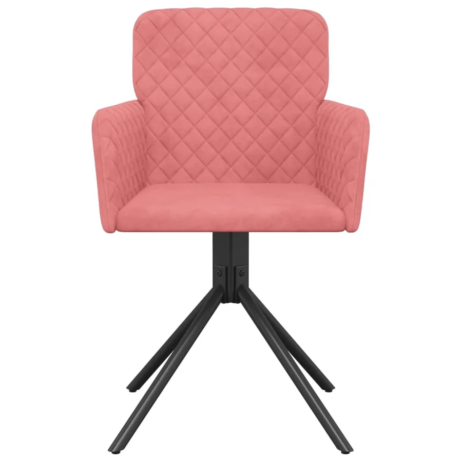 Chaises pivotantes à manger lot de 2 Rose Velours - 4