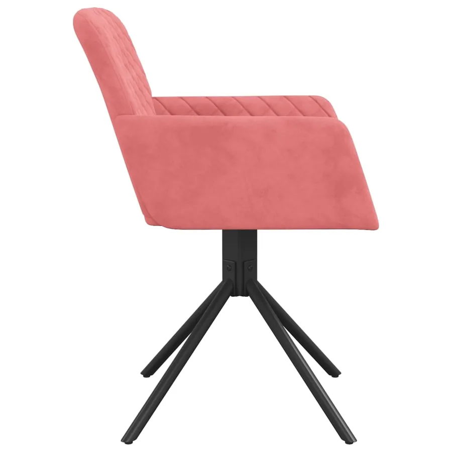 Chaises pivotantes à manger lot de 2 Rose Velours - 5