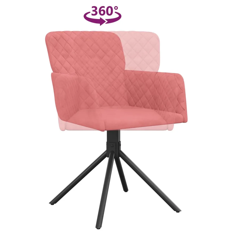 Chaises pivotantes à manger lot de 2 Rose Velours - 8