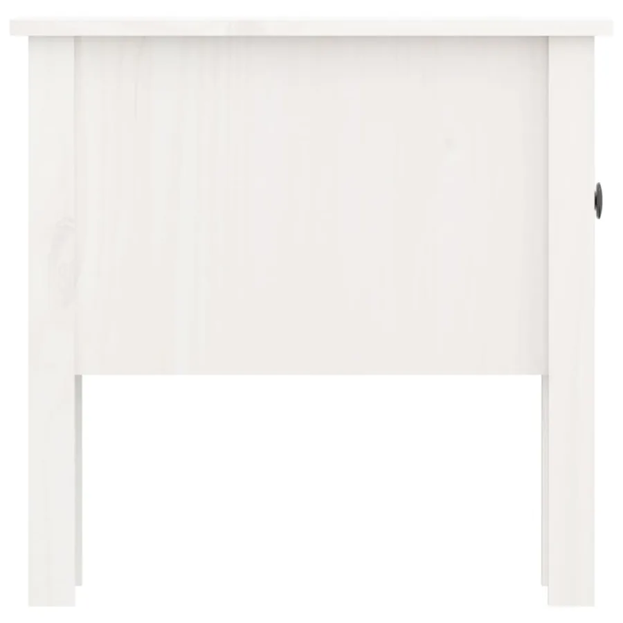 Tables d'appoint 2 pcs Blanc 50x50x49 cm Bois massif de pin - 10