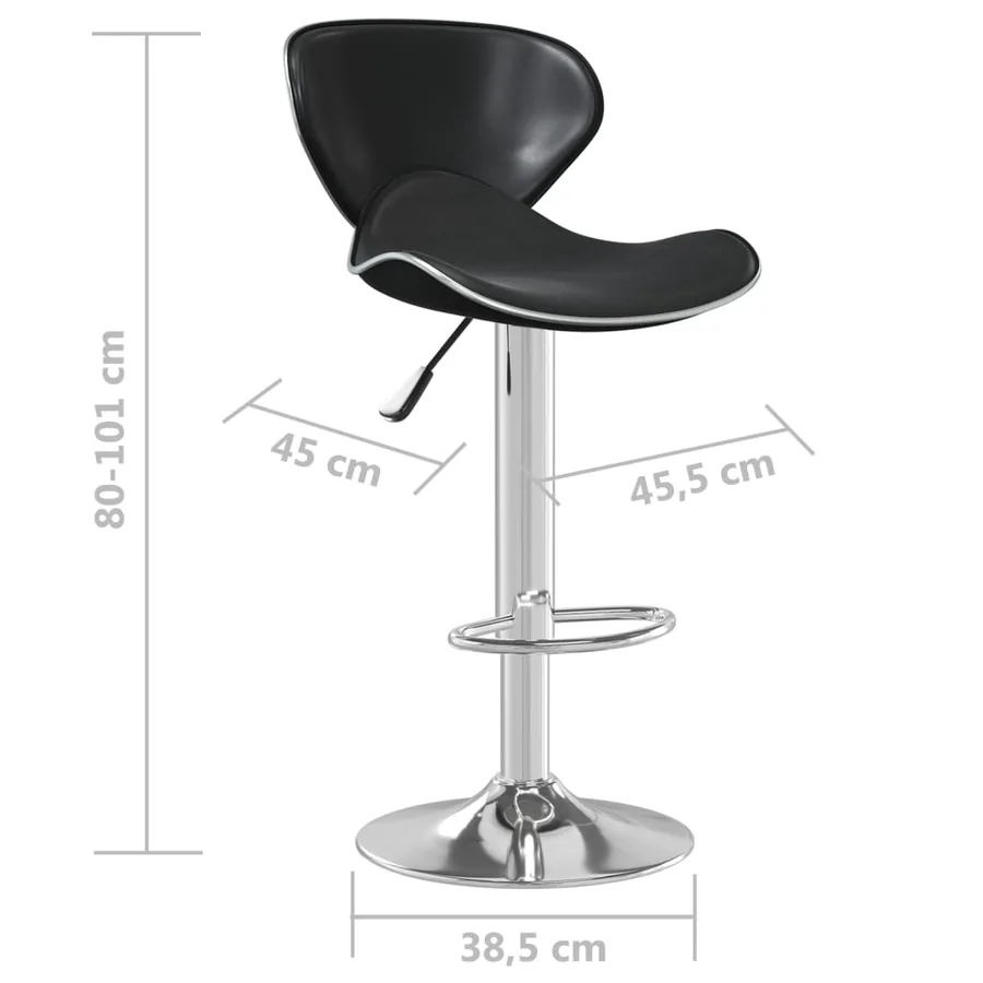 Tabouret de bar Noir Similicuir - 9
