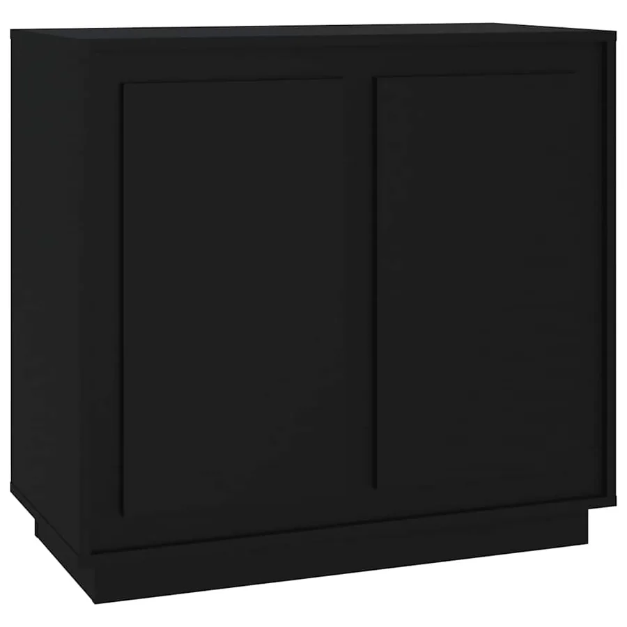 Buffet noir 80x34x75 cm bois d'ingénierie - 2