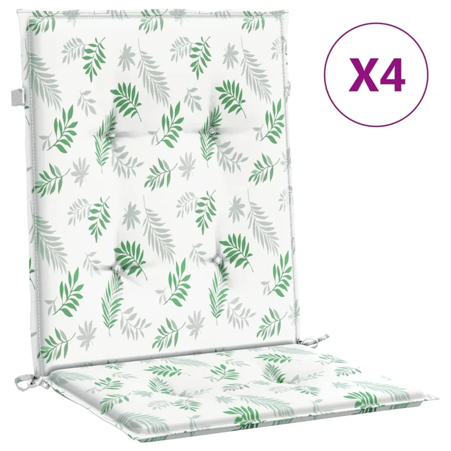 Coussins de chaise à dossier bas lot de 4 modèle de feuille - 2