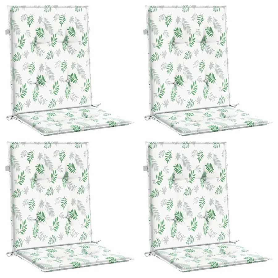 Coussins de chaise à dossier bas lot de 4 modèle de feuille - 3