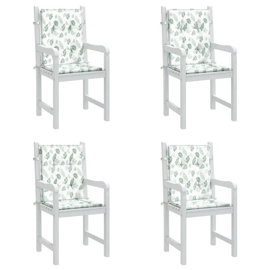 Coussins de chaise à dossier bas lot de 4 modèle de feuille - 4