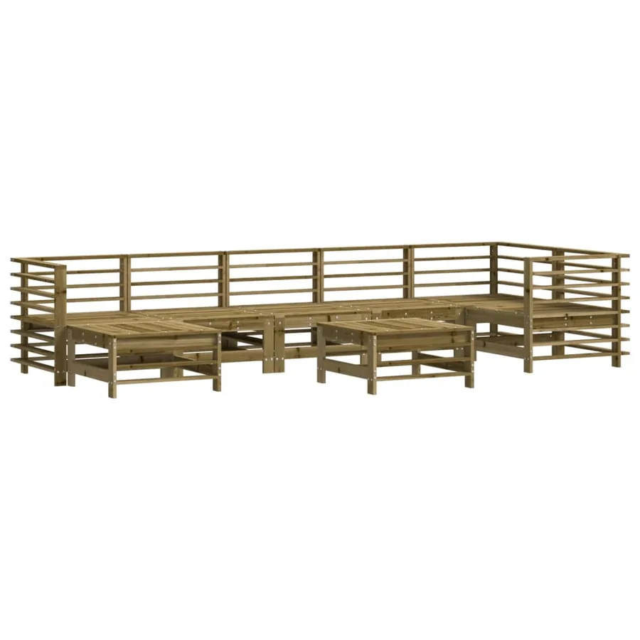 Salon de jardin 8 pcs avec coussins bois de pin imprégné - 3