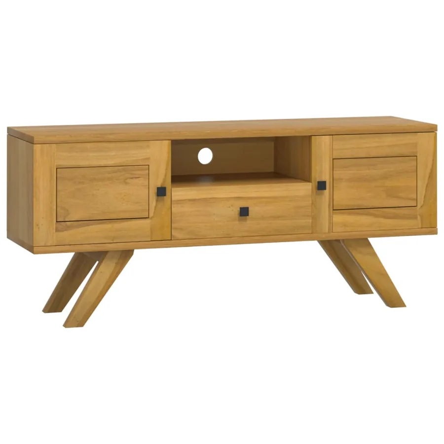 Meuble TV 110x30x35 cm Bois de teck solide - 2