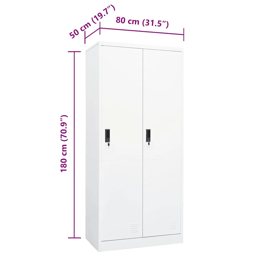 Garde-robe Blanc 80x50x180 cm Acier - 10