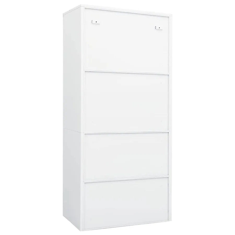 Garde-robe Blanc 80x50x180 cm Acier - 4
