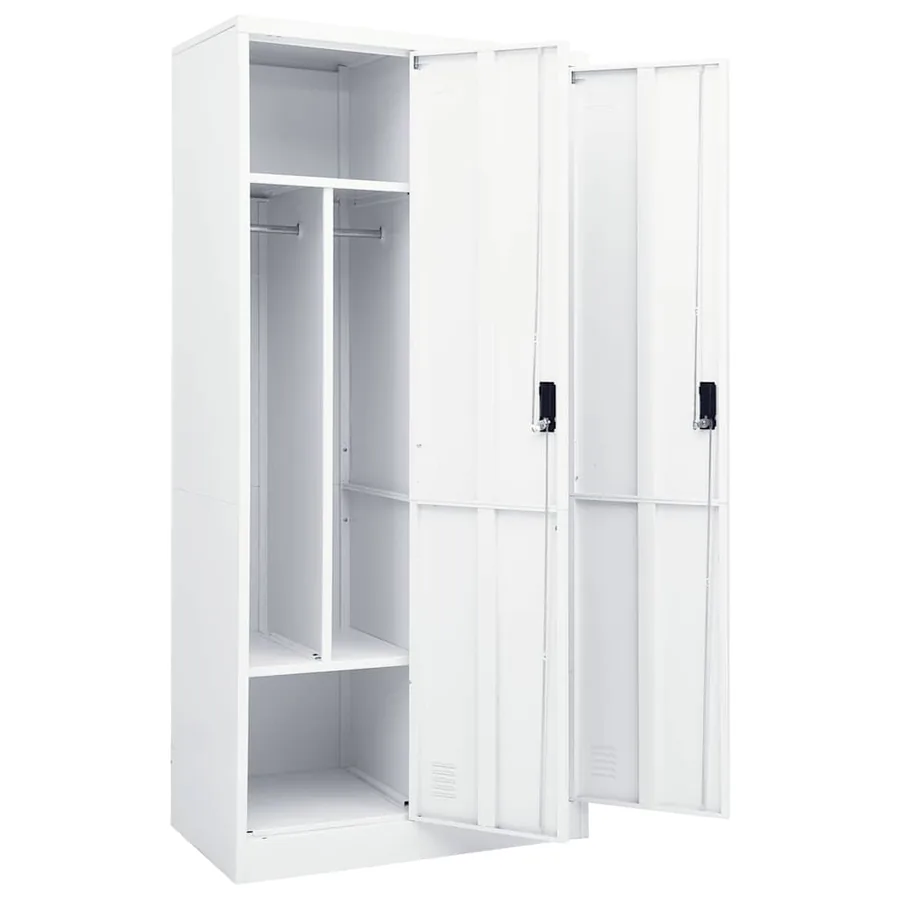 Garde-robe Blanc 80x50x180 cm Acier - 5