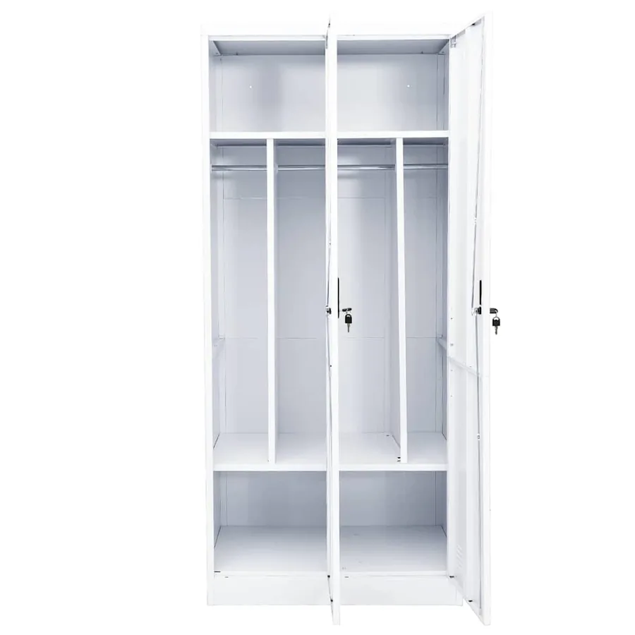 Garde-robe Blanc 80x50x180 cm Acier - 6