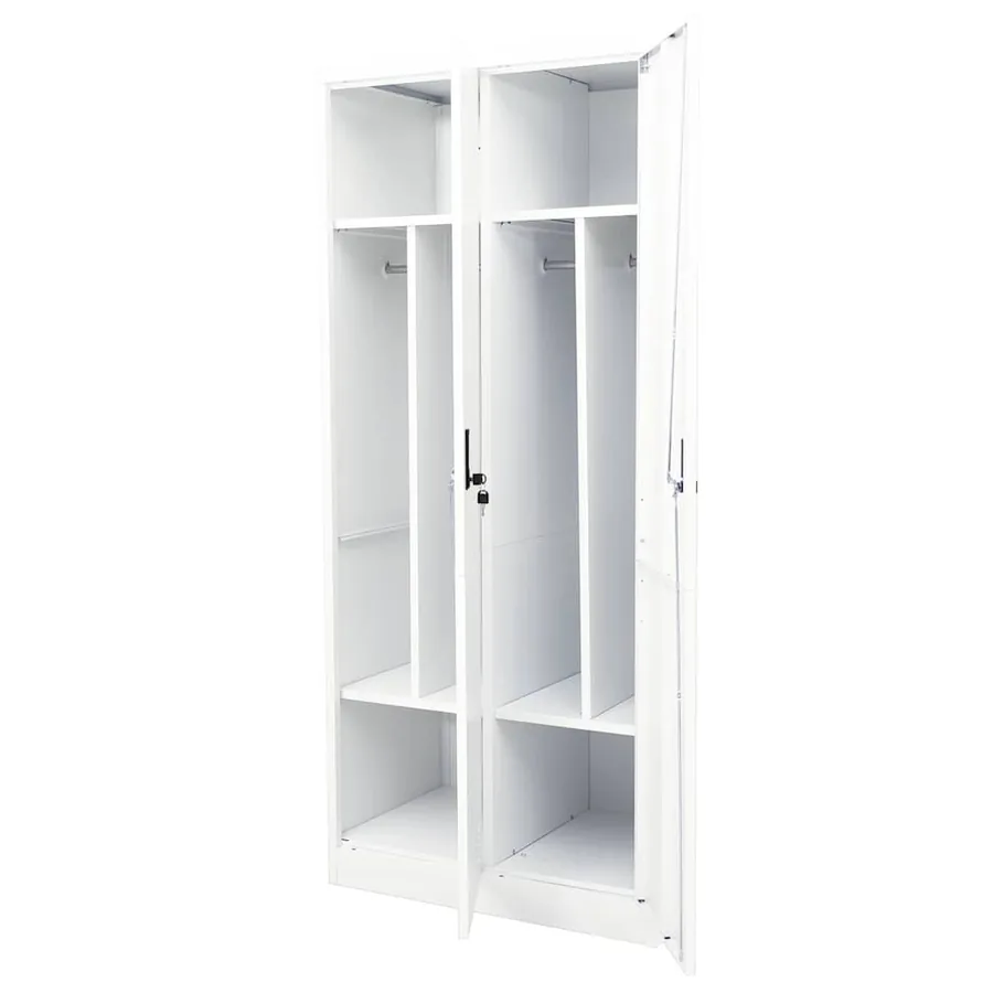 Garde-robe Blanc 80x50x180 cm Acier - 7