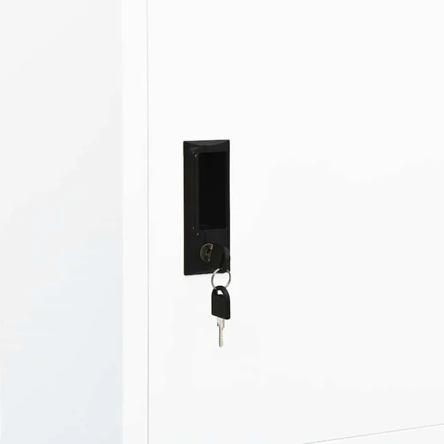 Garde-robe Blanc 80x50x180 cm Acier - 8