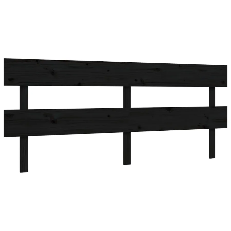 Cadre de lit sans matelas noir 200x200 cm bois massif de pin - 8