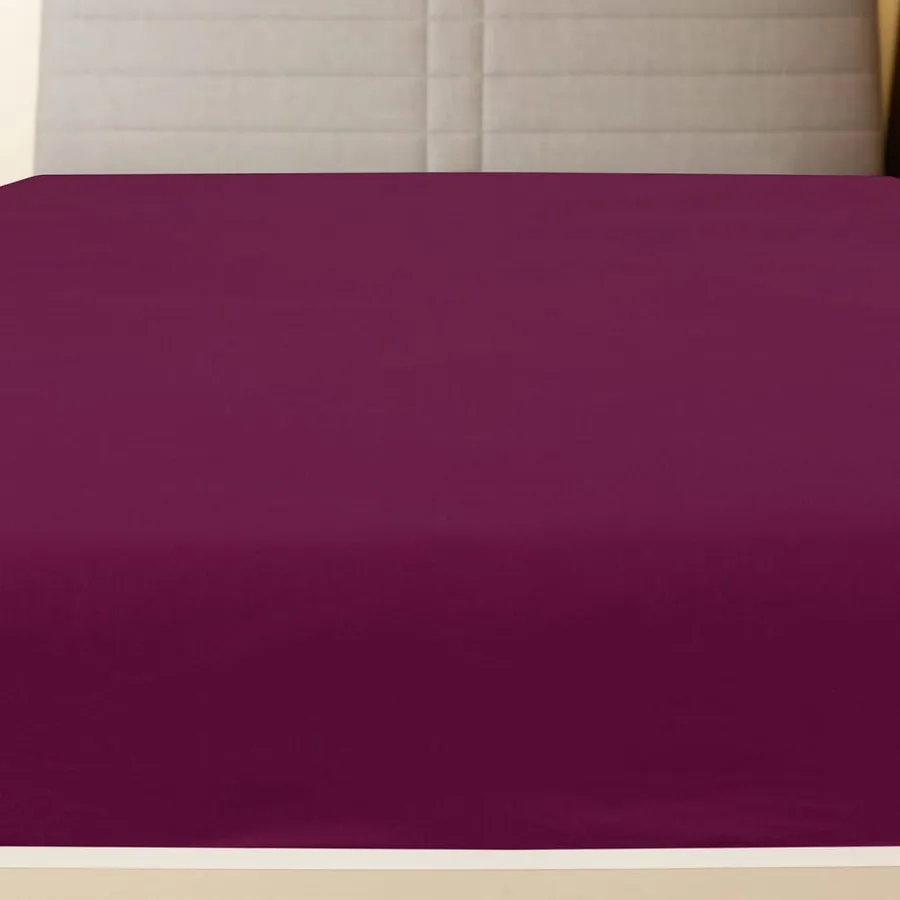 Draps-housses Jersey 2 pcs Bordeaux 100x200 cm Coton - 3
