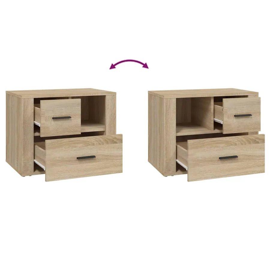 Table de chevet Chêne sonoma 60x36x45 cm Bois d'ingénierie - 9