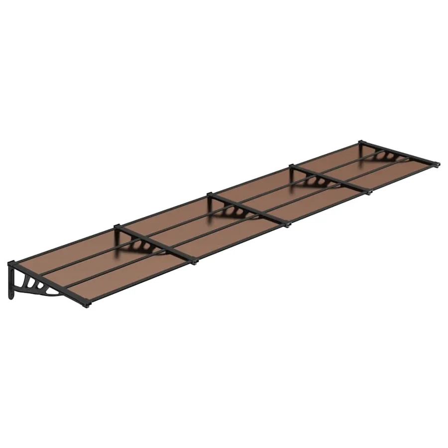 Auvent de porte Noir 396x90 cm Polycarbonate - 2