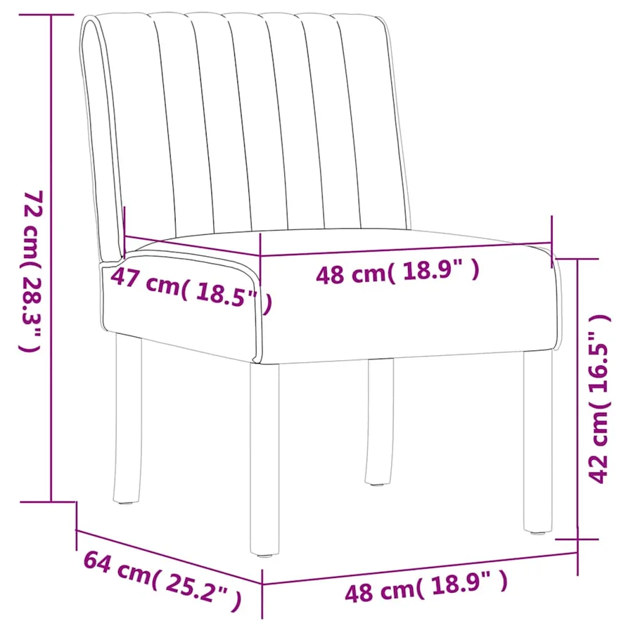 Fauteuil sans accoudoirs bleu velours - 8