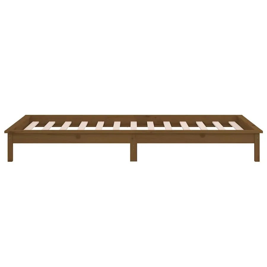 Cadre de lit à LED sans matelas 90x190 cm bois massif - 8