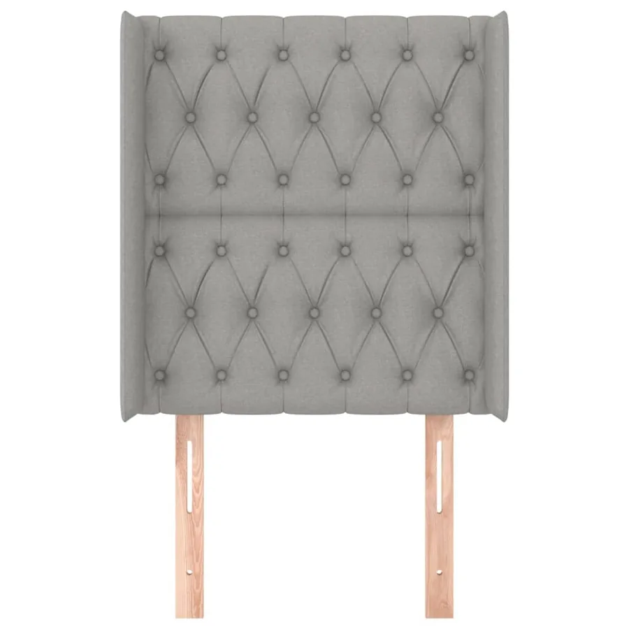 Tête de lit avec oreilles Gris clair 83x16x118/128 cm Tissu - 3
