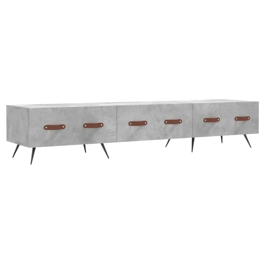 Meuble TV gris béton 150x36x30 cm bois d'ingénierie - 2