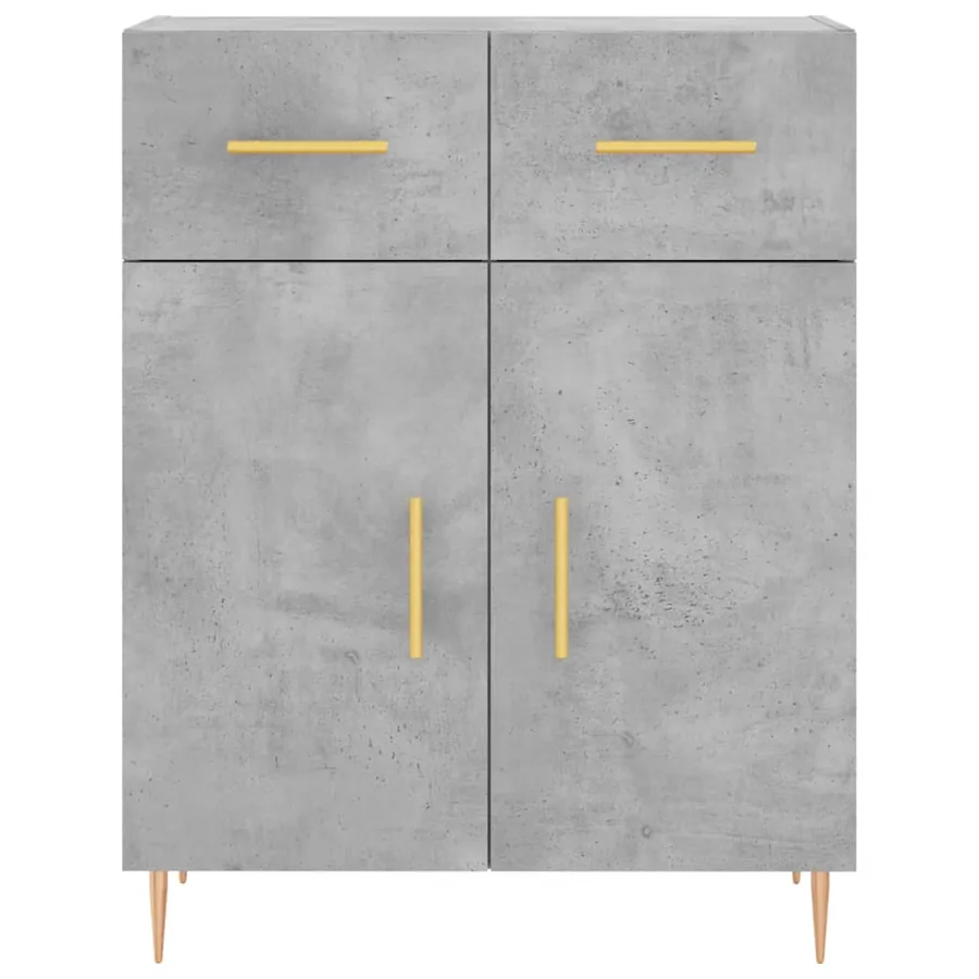 Buffet haut Gris béton 69,5x34x180 cm Bois d'ingénierie - 8