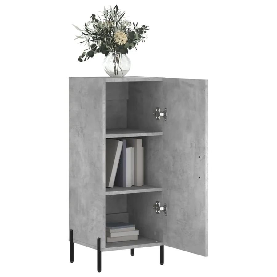 Buffet Gris béton 34,5x34x90 cm Bois d'ingénierie - 4