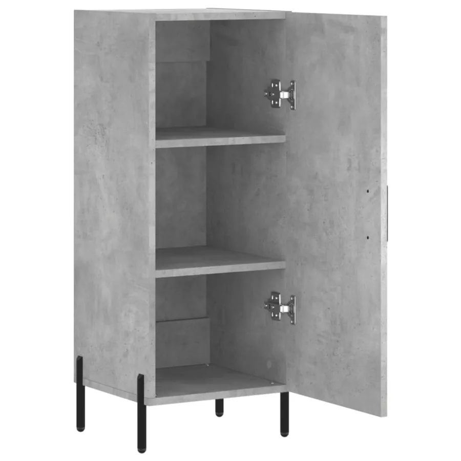 Buffet Gris béton 34,5x34x90 cm Bois d'ingénierie - 5