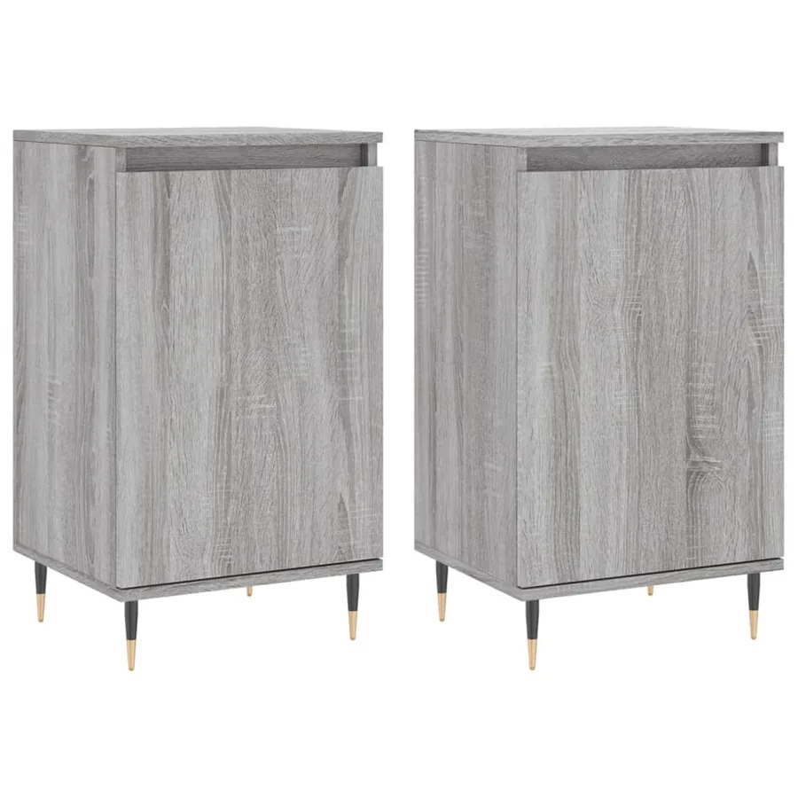 Buffets 2 pcs sonoma gris 40x35x70 cm bois d'ingénierie - 2