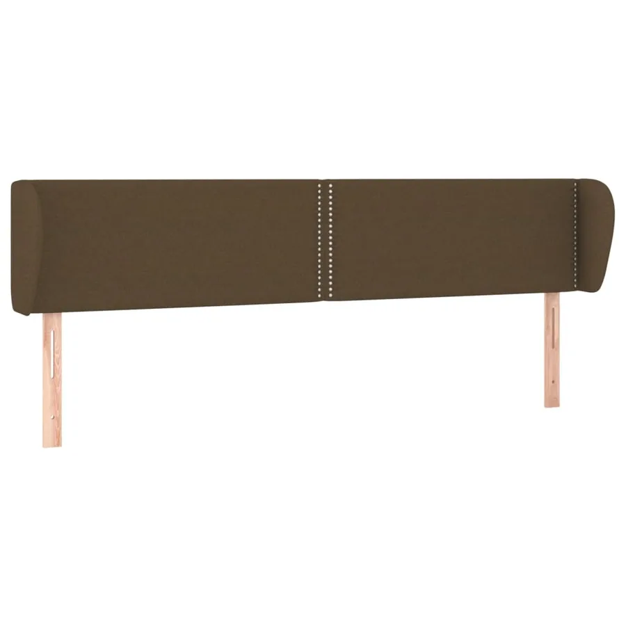 Tête de lit avec oreilles Marron foncé 203x23x78/88 cm Tissu - 2