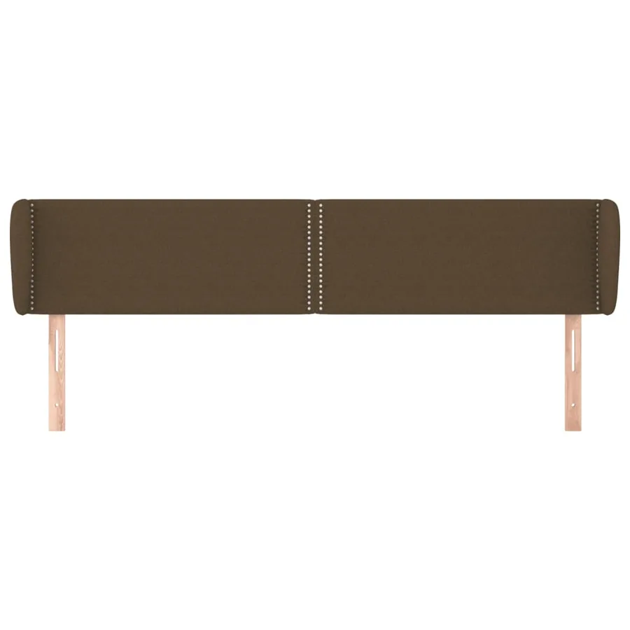 Tête de lit avec oreilles Marron foncé 203x23x78/88 cm Tissu - 3