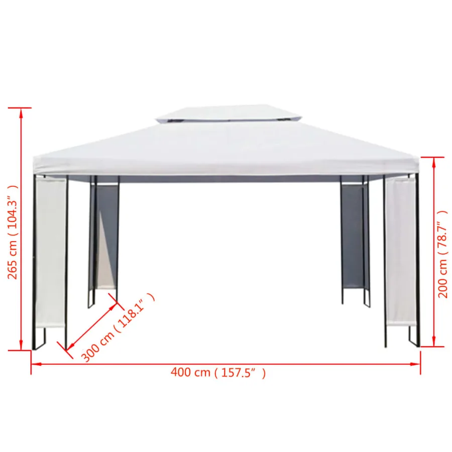Chapiteau de jardin Blanc 3 x 4 m - 5