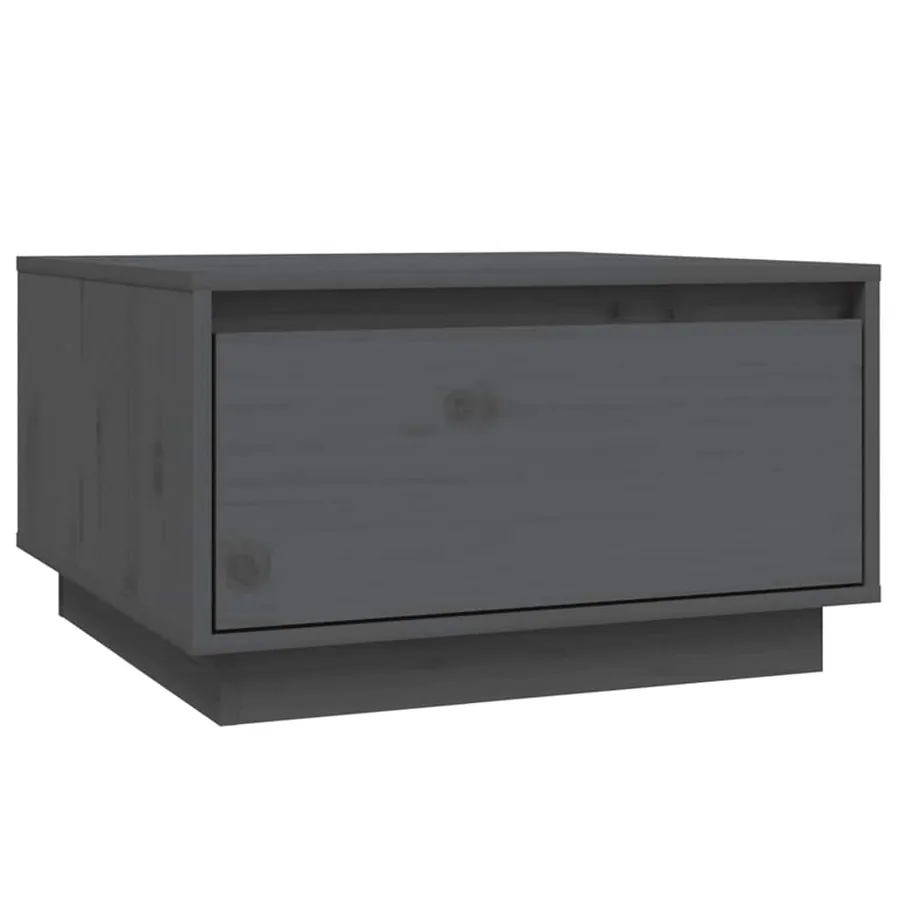 Table basse Gris 55x56x32 cm Bois massif de pin - 2