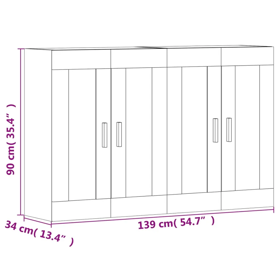 Armoires murales 2 pcs blanc bois d'ingénierie - 12
