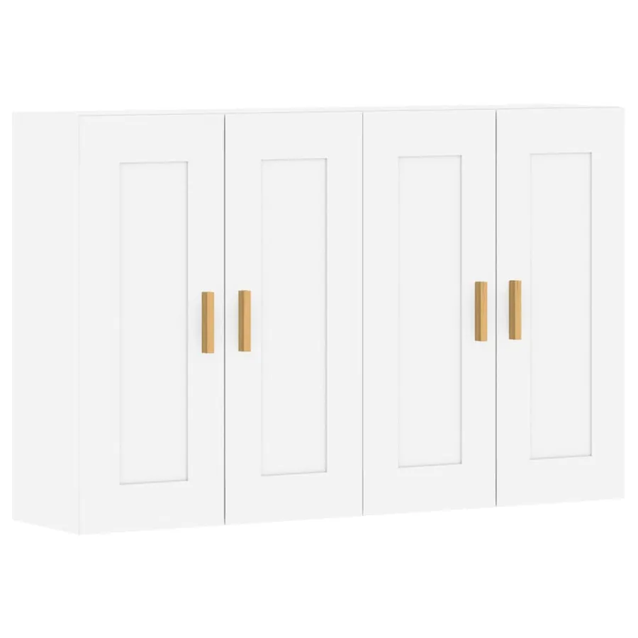 Armoires murales 2 pcs blanc bois d'ingénierie - 2
