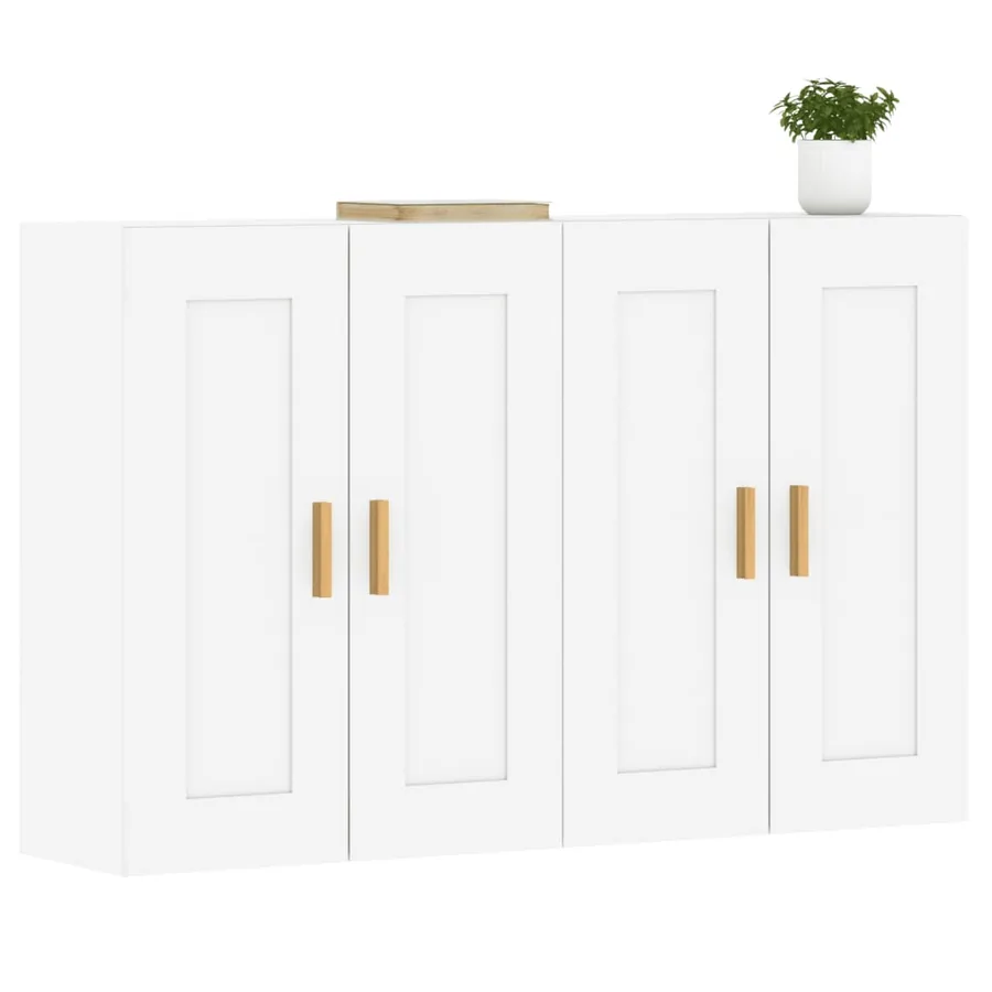 Armoires murales 2 pcs blanc bois d'ingénierie - 3