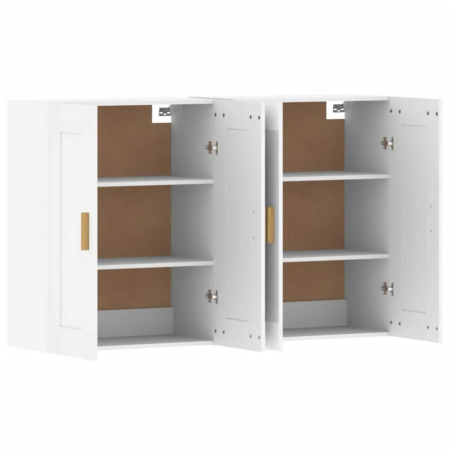 Armoires murales 2 pcs blanc bois d'ingénierie - 5
