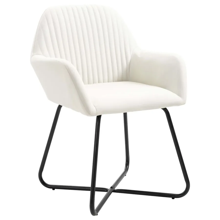Chaises à manger lot de 6 crème tissu - 2