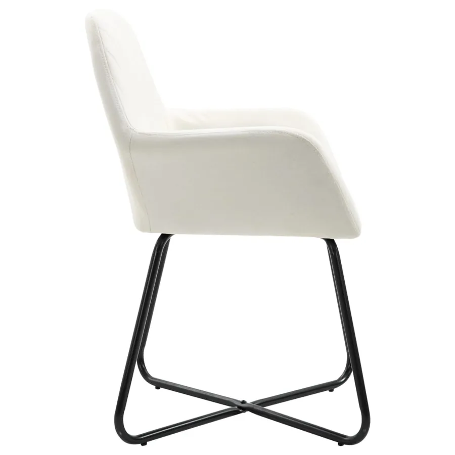 Chaises à manger lot de 6 crème tissu - 4