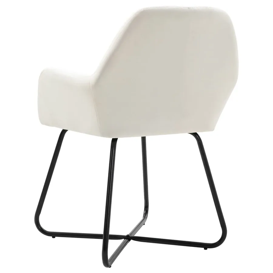 Chaises à manger lot de 6 crème tissu - 5