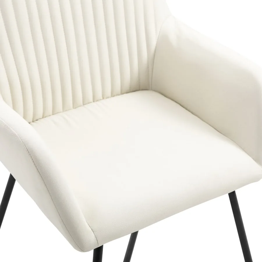 Chaises à manger lot de 6 crème tissu - 6