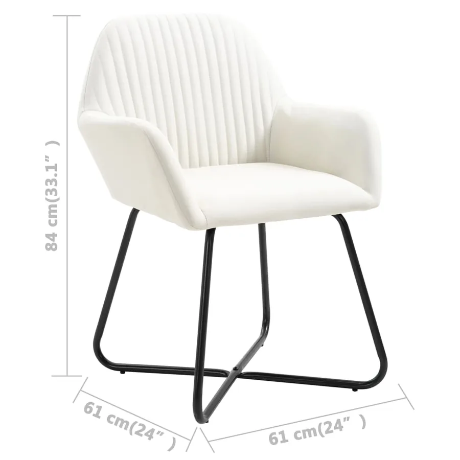 Chaises à manger lot de 6 crème tissu - 8