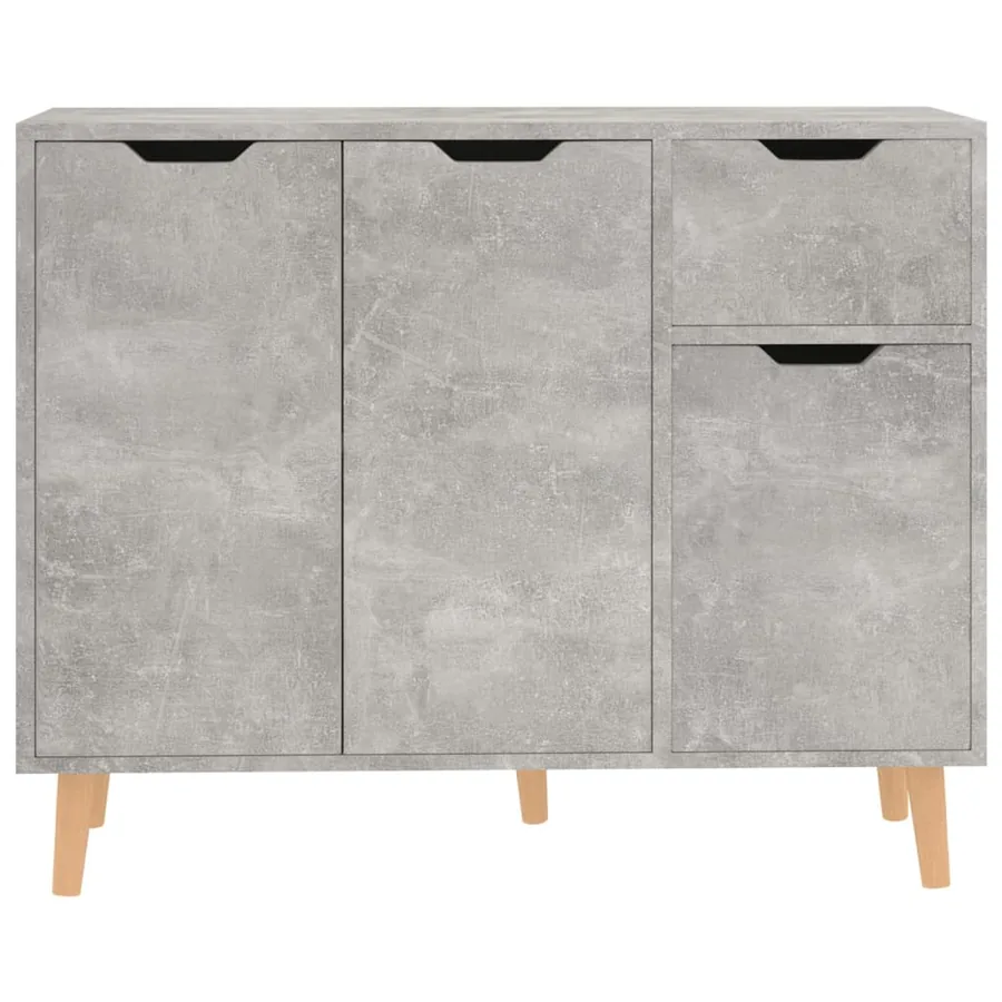 Buffet gris béton 90x30x72 cm bois d'ingénierie - 3