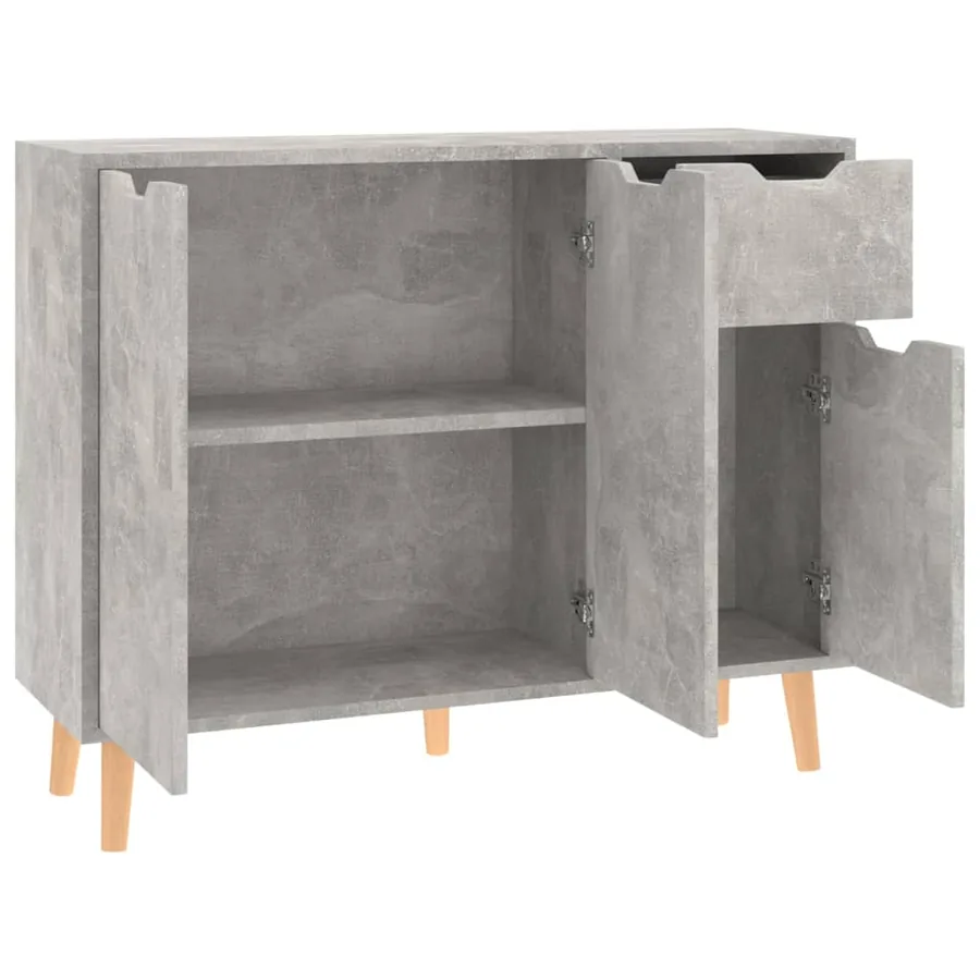 Buffet gris béton 90x30x72 cm bois d'ingénierie - 6