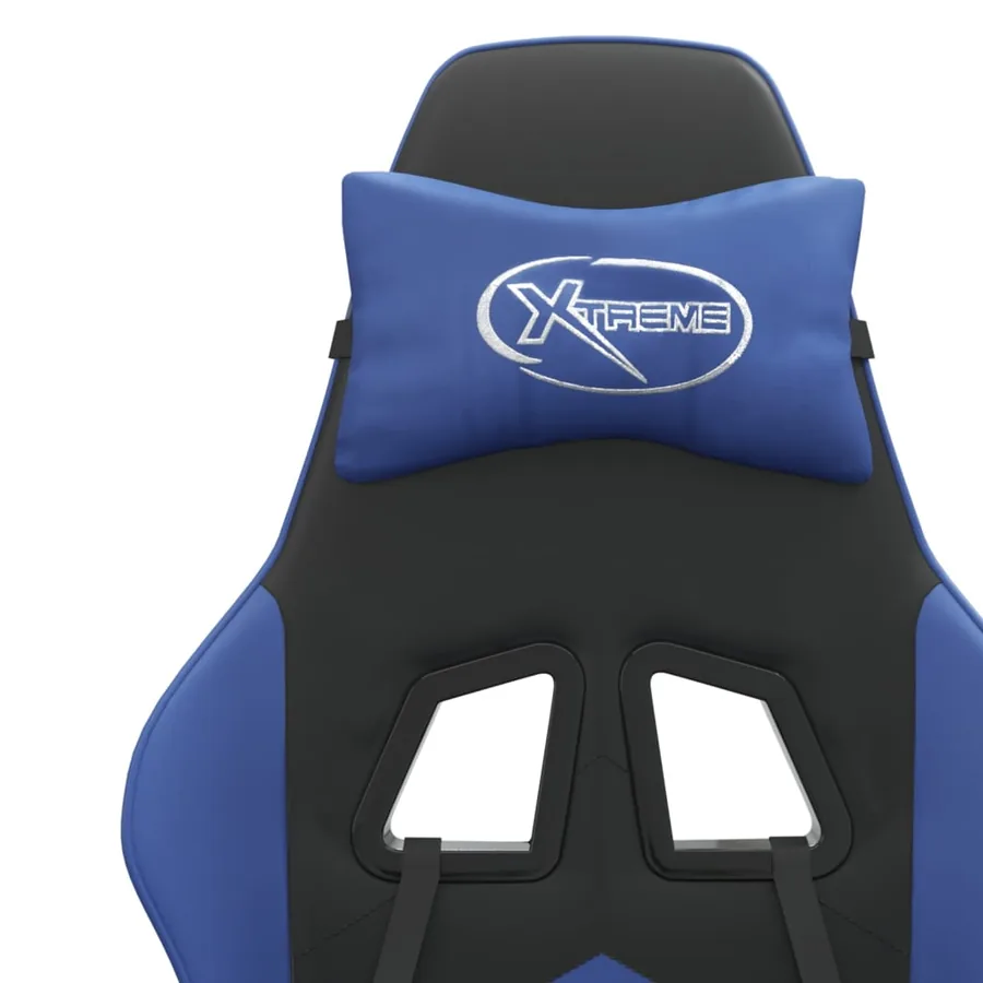 Chaise de jeu Noir et bleu Similicuir - 10