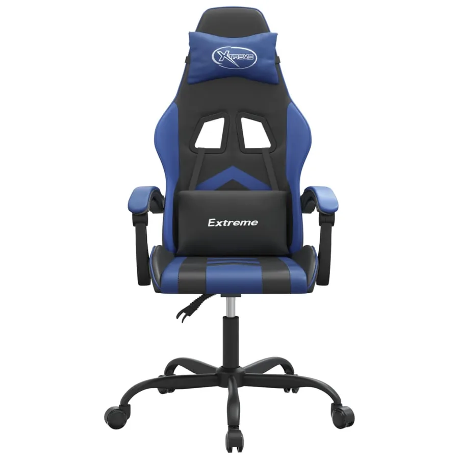Chaise de jeu Noir et bleu Similicuir - 3