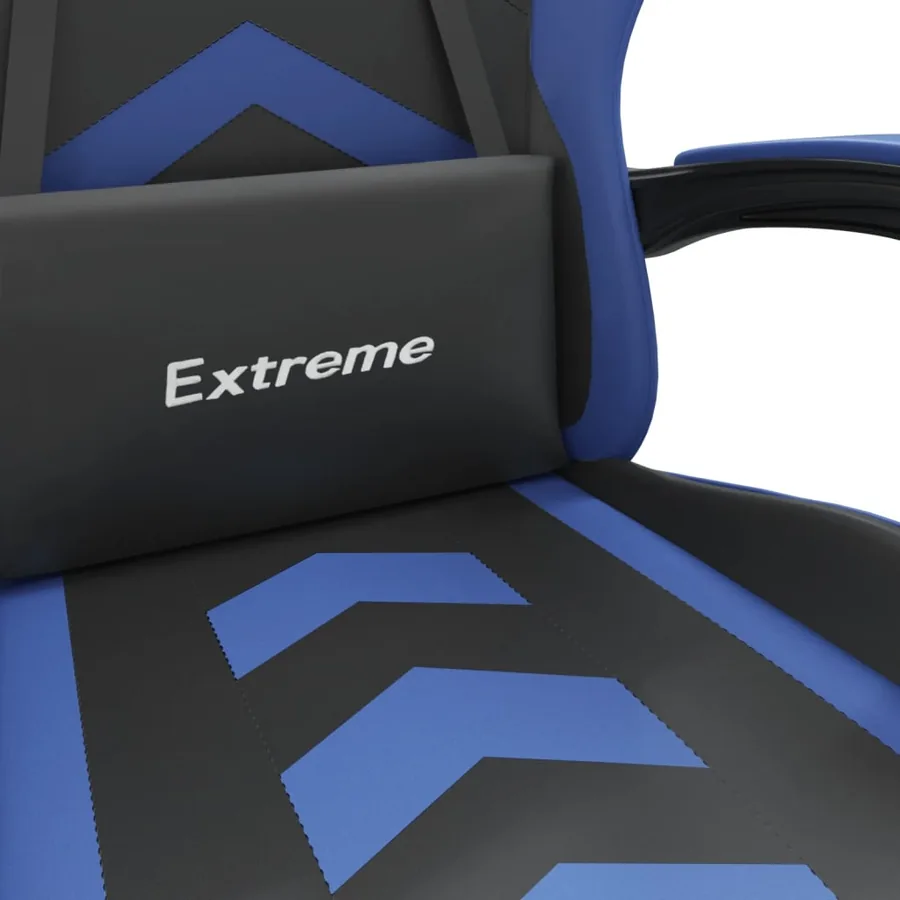 Chaise de jeu Noir et bleu Similicuir - 8