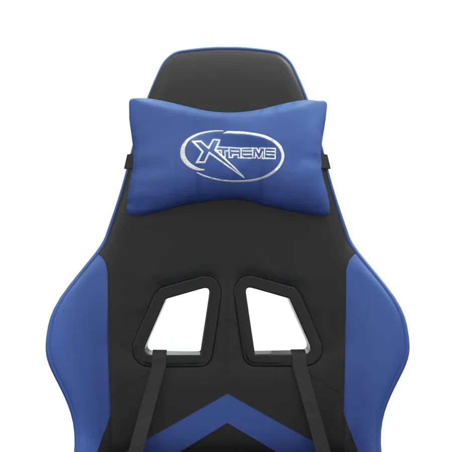 Chaise de jeu Noir et bleu Similicuir - 9
